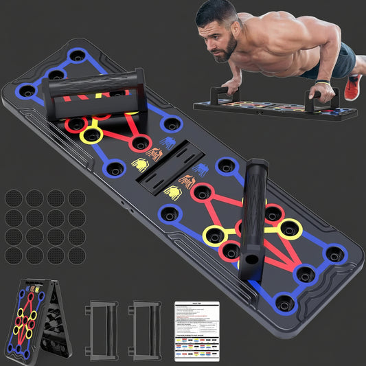 Push up Board 15 in 1 Home Workout Equipment Multi-Functional Pushup Stands System Fitness Floor Chest Muscle Exercise Professional Equipment Burn Fat Strength Training Arm Men & Women Weights