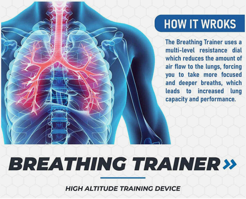 VuraFitness Breath Trainer - Adjustable Resistance Lung Exerciser for Running & Cardio Endurance